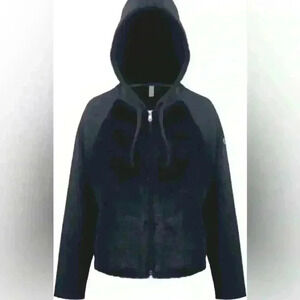 NWT! Poivre Blanc-logo Stretch Fleece Hoody Fancy Gothic Blue